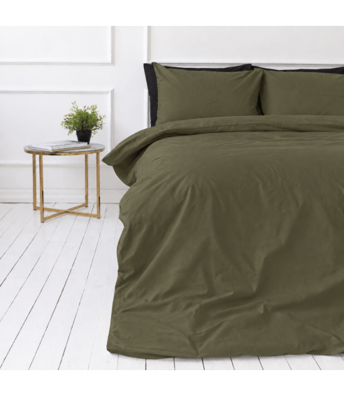 Premium satin bettwäsche set "Moss Green sateen". Bettwäsche aus Satin