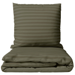 Premium satin bettwäsche set "Moss Green Stripe Satin". Bettwäsche 150x200, 135/140x200 cm, 150x200 cm, 155/160x200 cm, 180x200 cm, 200x200 cm, 200x220 cm. Olivgrünes, gestreiftes bettwäscheset