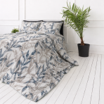 Satin bettwäsche set "Painting". Bettwäsche 150x200, 135/140x200 cm, 150x200 cm, 155/160x200 cm, 180x200 cm, 200x200 cm, 200x220 cm, 220x240 cm. Weiße bettwäsche mit einem feinen pflanzenmuster in blau und sand Satin bettwäsche set "Painting". Bettwäsche 150x200, 135/140x200 cm, 150x200 cm, 155/160x200 cm, 180x200 cm, 200x200 cm, 200x220 cm, 220x240 cm. Weiße bettwäsche mit einem feinen pflanzenmuster in blau und sand