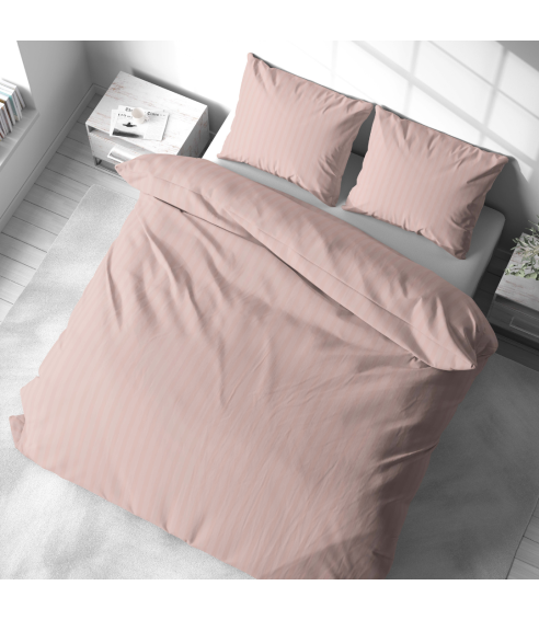 Premium satin bettwäsche set "Peachy Stripe Satin“. Bettwäsche aus Satin