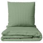 Premium satin bettwäsche set "Pistachio Stripe Sateen". Bettwäsche 150x200, 135/140x200 cm, 150x200 cm, 155/160x200 cm, 180x200 cm, 200x200 cm, 200x220 cm, 220x240 cm. Grünliche bettwäsche mit feinem streifenmuster