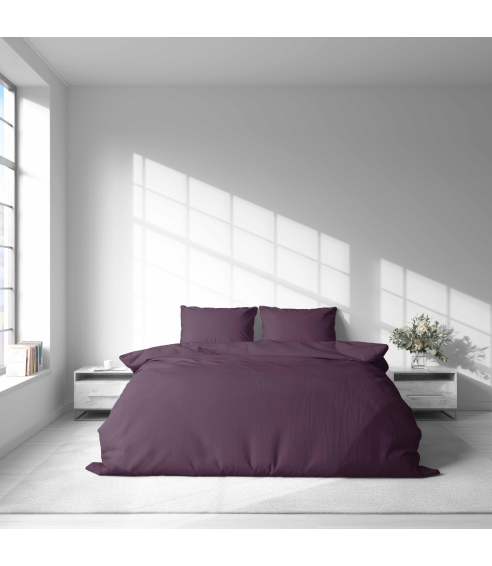 Premium satin bettwäsche set "Plum glow". Bettwäsche aus Satin