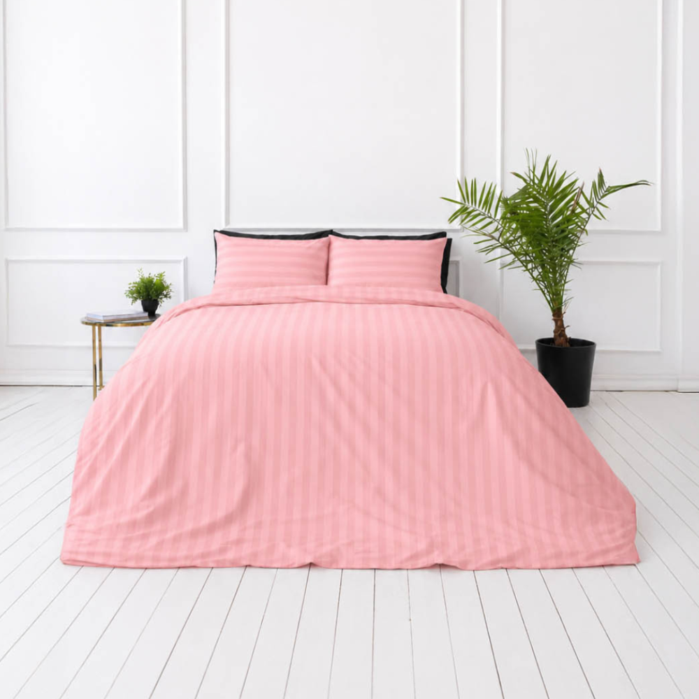 Premium satin bettwäsche set "Seashell Pink Stripe Sateen". Mako Satin Bettwäsche, 135/140x200 cm, 150x200 cm, 155/160x200 cm, 180x200 cm, 200x200 cm, 200x220 cm, 220x240 cm. Pehmes korallitoonis triibuline voodipesukomplekt voodil Premium satin bettwäsche set "Seashell Pink Stripe Sateen". Mako Satin Bettwäsche, 135/140x200 cm, 150x200 cm, 155/160x200 cm, 180x200 cm, 200x200 cm, 200x220 cm, 220x240 cm. Pehmes korallitoonis triibuline voodipesukomplekt voodil