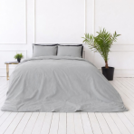 Premium satin bettwäsche set "Silvara". Bettwäsche 150x200, 135/140x200 cm, 150x200 cm, 155/160x200 cm, 180x200 cm, 200x200 cm, 200x220 cm, 220x240 cm. Dezentes graues bettwäsche-design in neutraler optik