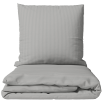 Premium satin bettwäsche set "Silver Stripe Sateen". Bettwäsche 150x200, 135/140x200 cm, 150x200 cm, 155/160x200 cm, 180x200 cm, 200x200 cm, 200x220 cm, 220x240 cm. Graue bettwäsche mit feinem streifenmuster