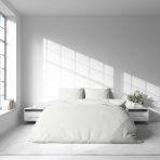 Premium satin bettwäsche set "Vanilla glow". Bettwäsche aus Satin, 135/140x200 cm, 200x200 cm, 200x220 cm, 220x240 cm. Elegantes bettwäsche-set in vanille, das komfort und ruhe in ihrem schlafzimmer bietet