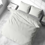 Premium satin bettwäsche set "Vanilla glow". Bettwäsche aus Satin, 135/140x200 cm, 200x200 cm, 200x220 cm, 220x240 cm. Bettwäsche-set in vanillefarbe, das perfekt zu verschiedenen schlafzimmerdekoren passt.