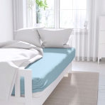 Satin Bettlaken „Ice blue“. Bettlaken