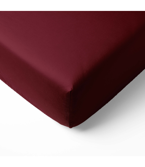 Satin Spannbettlaken „Maroon“. Spannbettlaken 90x200