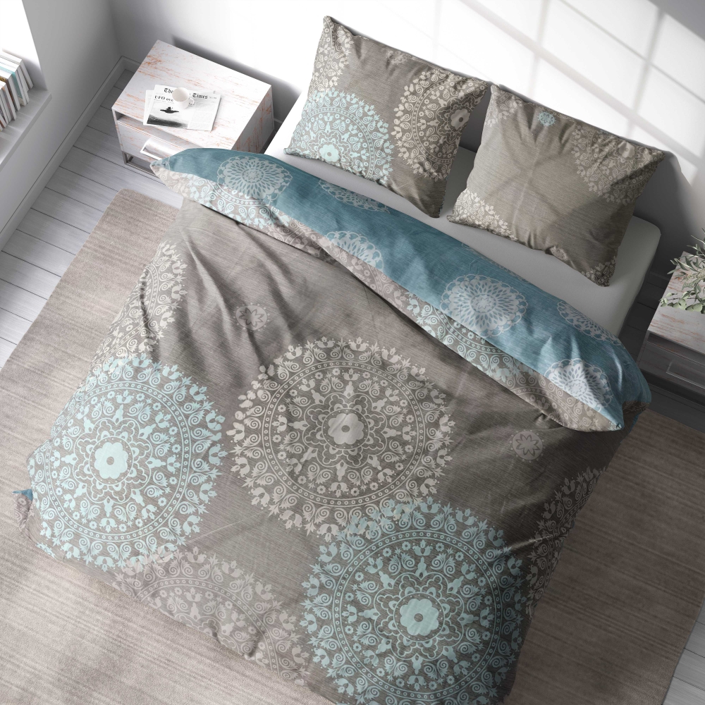 Satin bettwäsche set "Medallions". Bettwäsche aus Satin, 135/140x200 cm, 200x200 cm, 200x220 cm