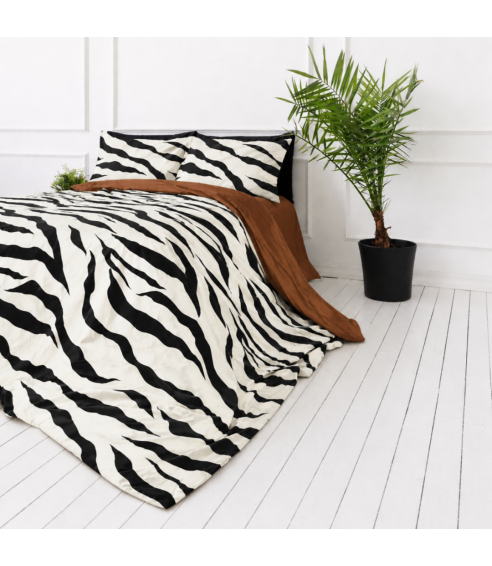 Satin bettwäsche set "Exotic Zebra". Bettwäsche aus Satin