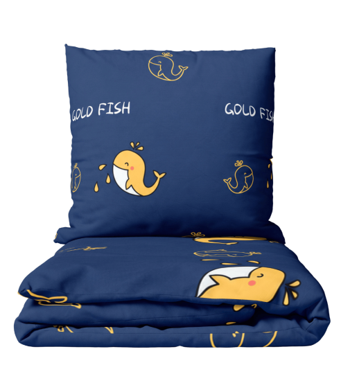 Premium satin bettwäsche set "Gold Fish". Bettwäsche aus Satin