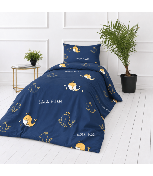 Premium satin bettwäsche set "Gold Fish". Bettwäsche aus Satin