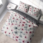 Premium satin bettwäsche set "Floral". Bettwäsche aus Satin, 135/140x200 cm, 155/160x200 cm, 200x200 cm, 200x220 cm