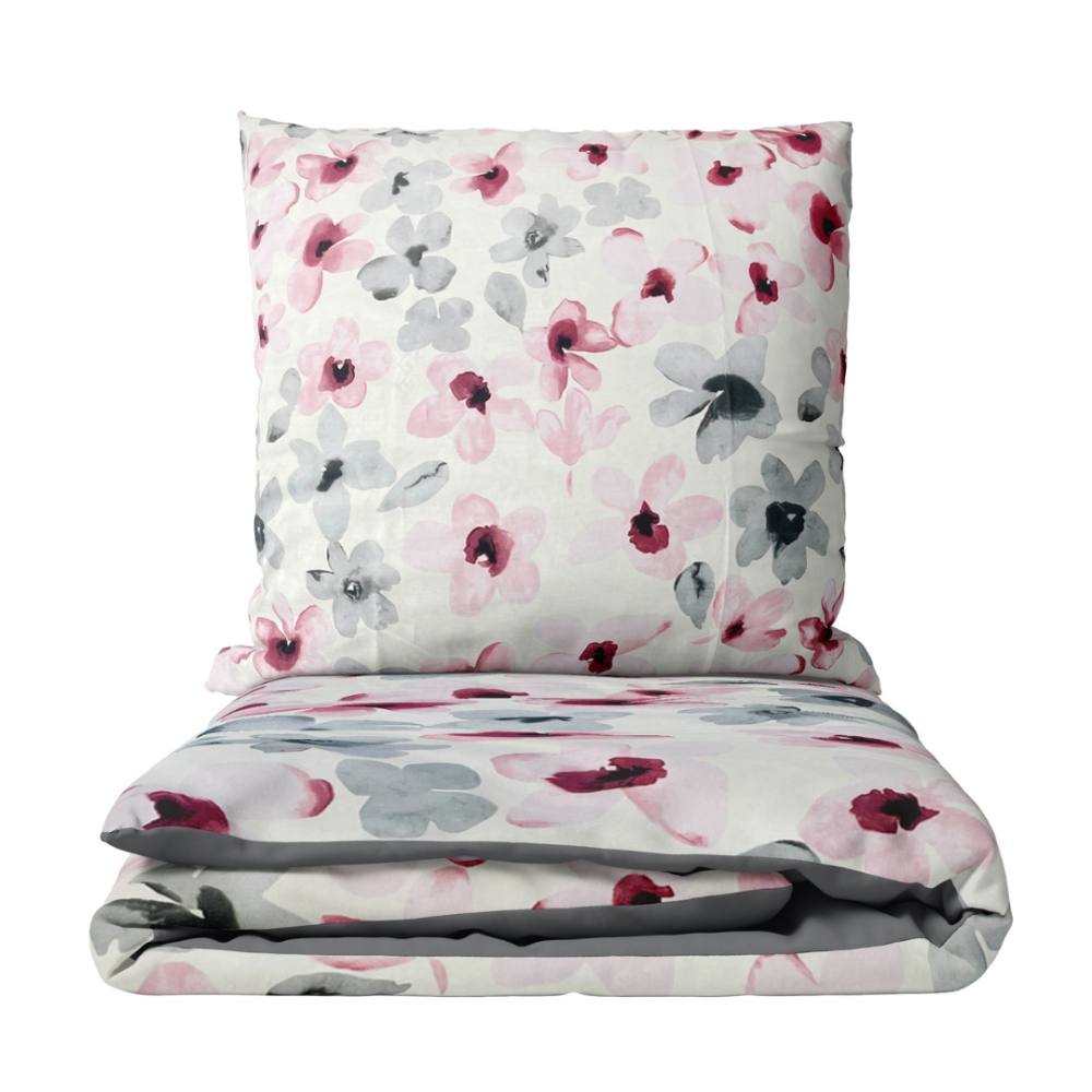 Premium satin bettwäsche set "Floral". Bettwäsche aus Satin, 135/140x200 cm, 155/160x200 cm, 200x200 cm, 200x220 cm