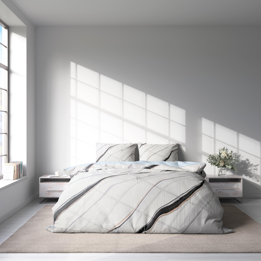 Premium satin bettwäsche set "Heavenly Haze". Bettwäsche aus Satin, 135/140x200 cm, 200x200 cm, 200x220 cm