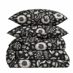 Premium satin bettwäsche set "Night Flowers". Bettwäsche 155x200, 135/140x200 cm, 200x200 cm, 200x220 cm. Elegantes schwarzes bettwäscheset mit zarten weißen landhausblumen. Premium satin bettwäsche set "Night Flowers". Bettwäsche 155x200, 135/140x200 cm, 200x200 cm, 200x220 cm. Elegantes schwarzes bettwäscheset mit zarten weißen landhausblumen.