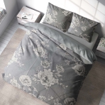 Satin bettwäsche set "Pivoine". Bettwäsche aus Satin, 135/140x200 cm, 200x200 cm, 200x220 cm