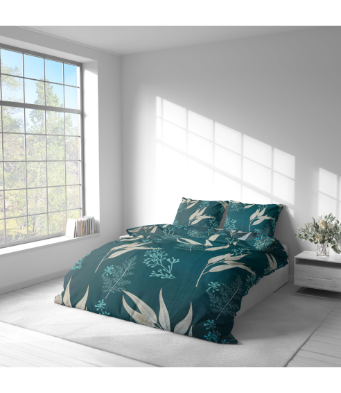 Premium satin bettwäsche set "Premium Verdure". Bettwäsche aus Satin