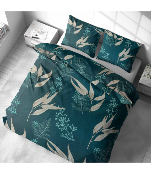 Premium satin bettwäsche set "Premium Verdure". Bettwäsche aus Satin