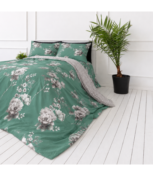 Satin bettwäsche set "Sage Whisper". Bettwäsche aus Satin