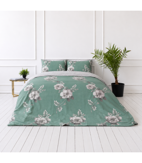 Satin bettwäsche set "Sage Whisper". Bettwäsche aus Satin