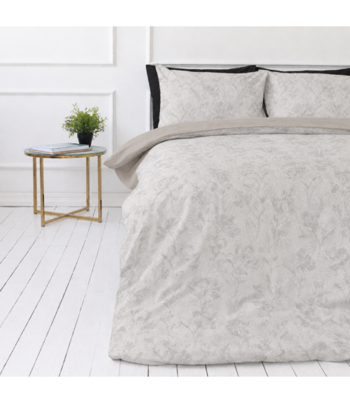 Premium satin bettwäsche set "Sand Damask". Bettwäsche aus Satin