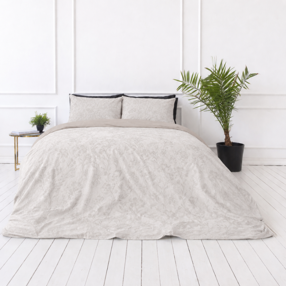 Premium satin bettwäsche set "Sand Damask". Beige Bettwäsche, 135/140x200 cm, 200x200 cm, 200x220 cm. Hochwertiges beige baumwollsatin-bettzeug mit klassischem floralem design. Premium satin bettwäsche set "Sand Damask". Beige Bettwäsche, 135/140x200 cm, 200x200 cm, 200x220 cm. Hochwertiges beige baumwollsatin-bettzeug mit klassischem floralem design.