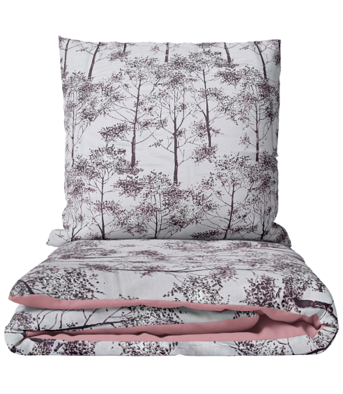 Premium satin bettwäsche set "Silent Grove". Bettwäsche aus Satin