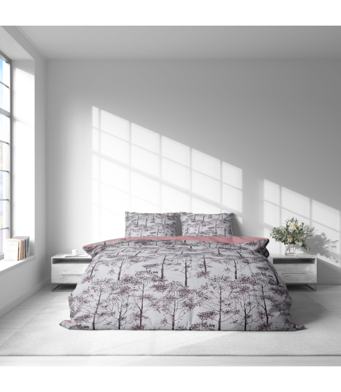 Premium satin bettwäsche set "Silent Grove". Bettwäsche aus Satin