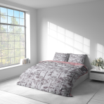 Premium satin bettwäsche set "Silent Grove". Bettwäsche aus Satin, 135/140x200 cm, 200x200 cm, 200x220 cm. Bettwäsche im sanften, naturinspirierten waldmotiv.