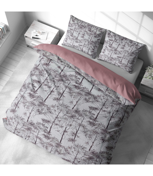 Premium satin bettwäsche set "Silent Grove". Bettwäsche aus Satin