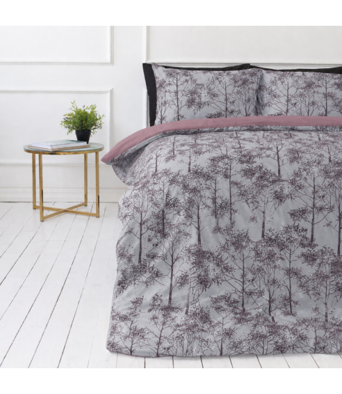 Premium satin bettwäsche set "Silent Grove". Bettwäsche aus Satin