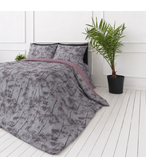 Premium satin bettwäsche set "Silent Grove". Bettwäsche aus Satin