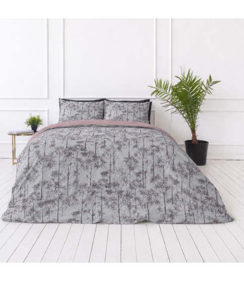 Premium satin bettwäsche set "Silent Grove". Bettwäsche aus Satin