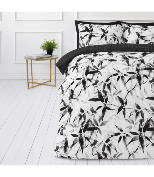 Premium satin bettwäsche set "Smoky Petals". Bettwäsche aus Satin