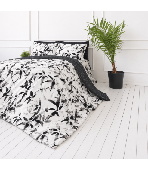 Premium satin bettwäsche set "Smoky Petals". Bettwäsche aus Satin