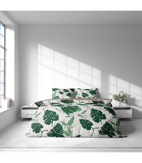 Premium satin bettwäsche set "Urban Jungle". Bettwäsche aus Satin