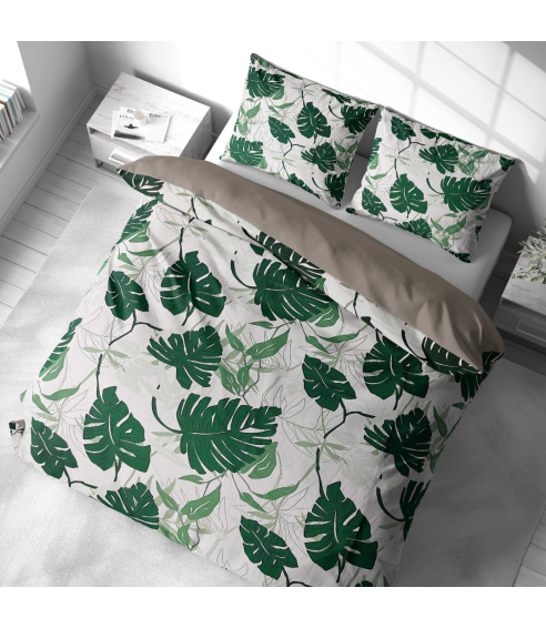 Premium satin bettwäsche set "Urban Jungle". Bettwäsche aus Satin