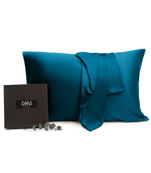 Der Seidenkissenbezug „Turquoise“. Seidenkissenbezug