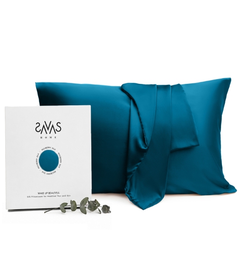 Seidenkissenbezug „Turquoise“. Seidenkissenbezug