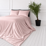 Seidenbettwäsche set "Antico Silk". Bettwäsche sets, 200x220 cm. Einfärbiges rosa seidenbettwäsche-set für ein stilvolles schlafzimmer