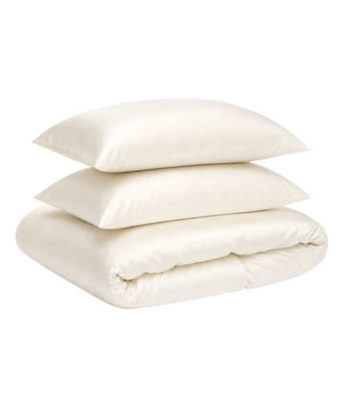 Seidenbettwäsche set "Pearl White Silk". Bettwäsche 200x220