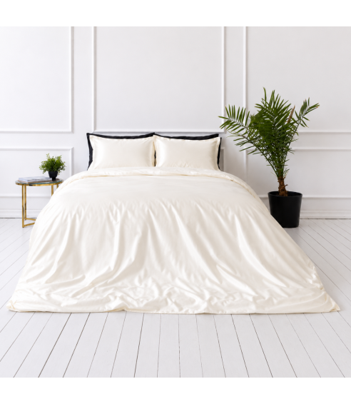 Seidenbettwäsche set "Pearl White Silk". Bettwäsche 200x220
