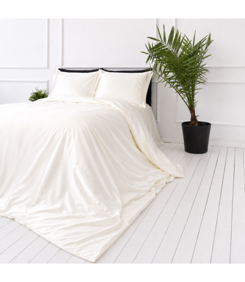 Seidenbettwäsche set "Pearl White Silk". Bettwäsche 200x220