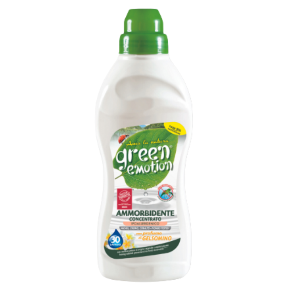 Flüssigwaschmittel "Green Emotion Jasmine Softener". Reinigungsmittel. "green emotion" weichspüler mit jasmin