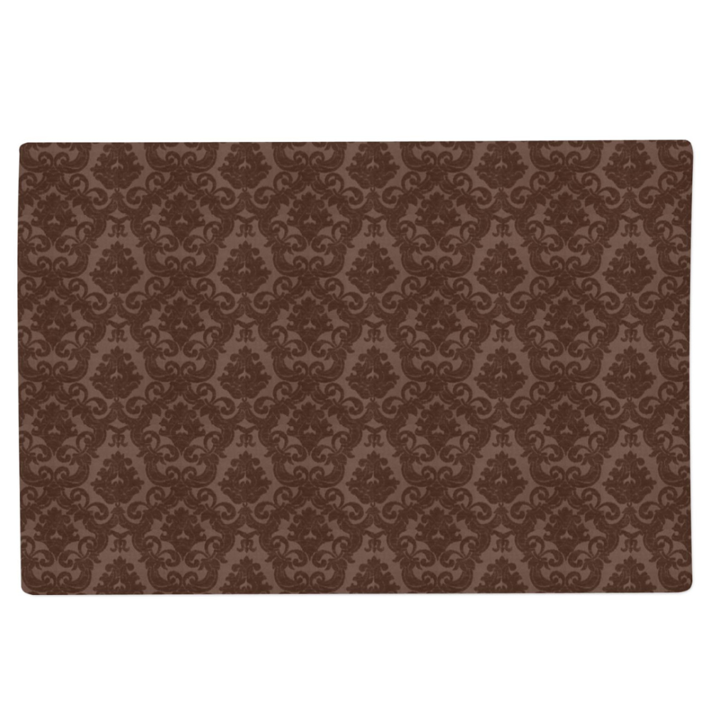 Tischset „Brown baroque placemat“ 1 stk.. Tischdecke aus Leinen, 30x45 cm. Tischset aus jacquard-stoff mit elegantem muster und strapazierfähiger polyesterfaser.