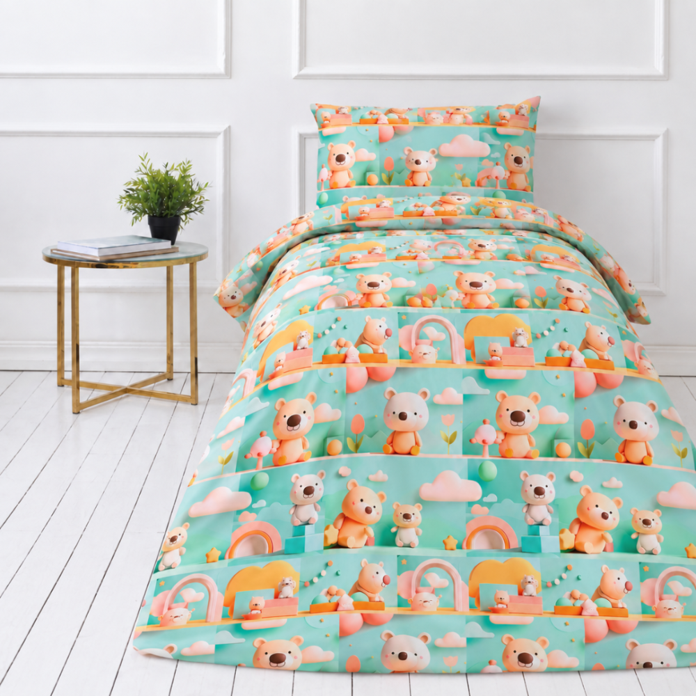 Kinderbettwäsche set "Bear Adventure". Bettwäsche 155x200, 135/140x200 cm, 150x200 cm, 155/160x200 cm Kinderbettwäsche set "Bear Adventure". Bettwäsche 155x200, 135/140x200 cm, 150x200 cm, 155/160x200 cm