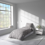 Bettwäsche set "Lunar Sheep". Bettwäsche 155x200, 135/140x200 cm, 150x200 cm, 155/160x200 cm. Helle graue bettwäsche mit schlichtem schafmotiv