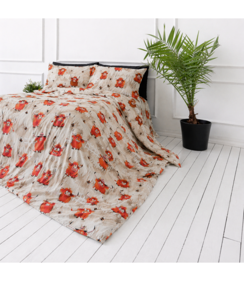 Bettwäsche set „Safari Bulls“. Bettwäsche Baumwolle